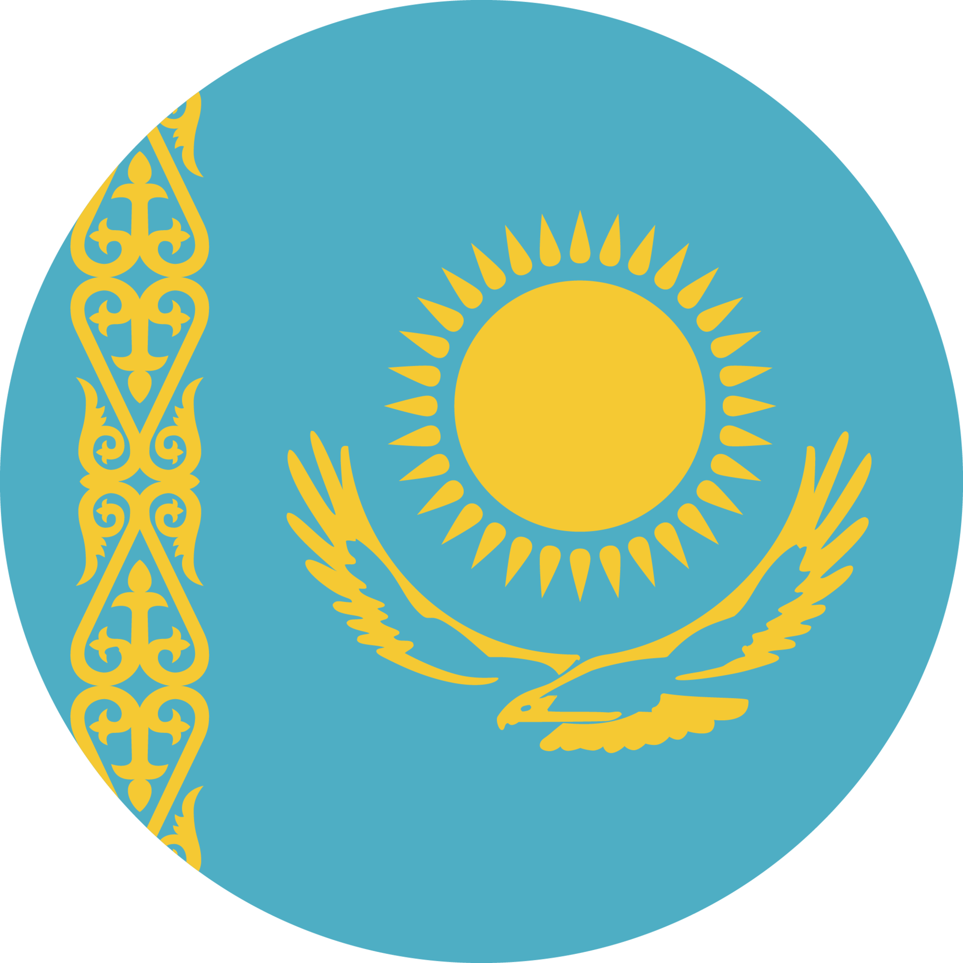 Circle Flag of Kazakhstan